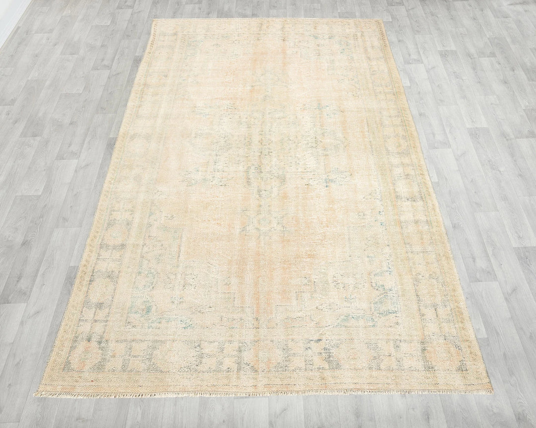 Multicolor Turkish Oushak Rug 9' 8" x 6' 1" Hand-Knotted | No. VR33254