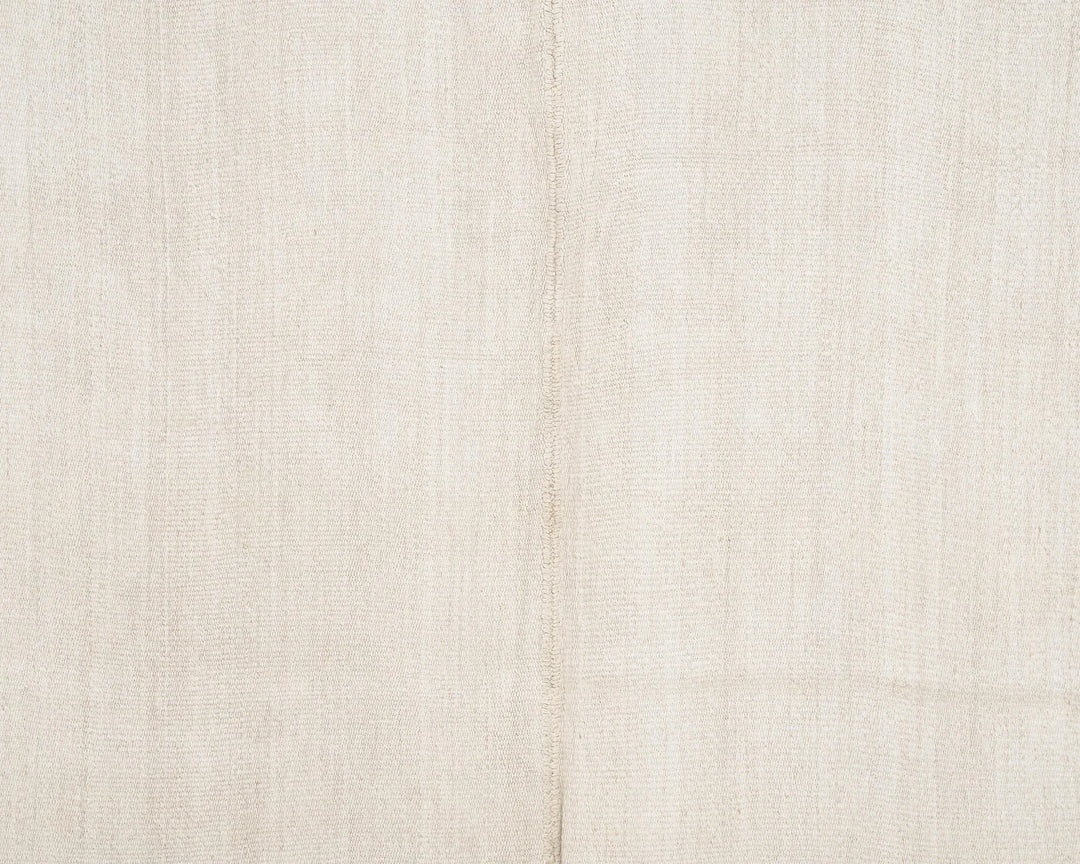 White Turkish Kilim Rug 9' x 5' Flat-Weave | No. VR33286