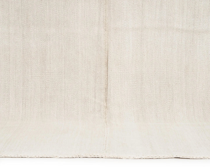 White Turkish Kilim Rug 9' x 5' Flat-Weave | No. VR33286