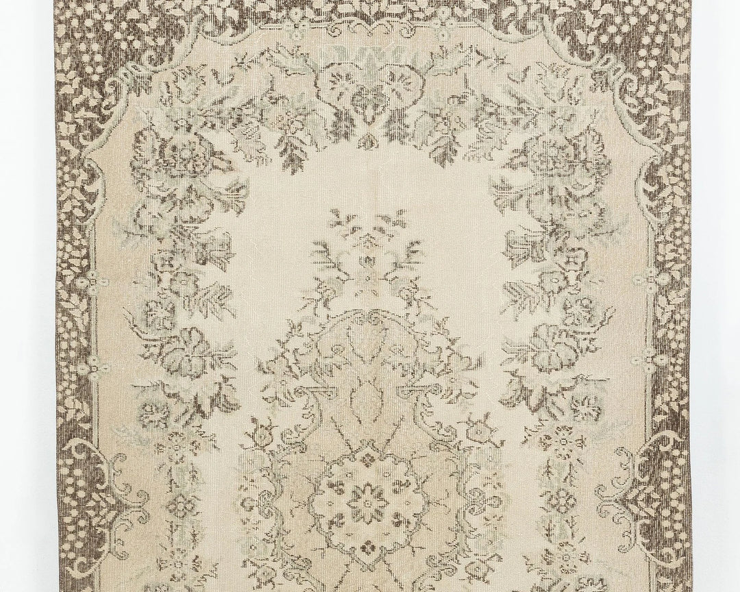 Multicolor Turkish Oushak Rug 5'6" x 9'2" Hand-Knotted | No. VR33297