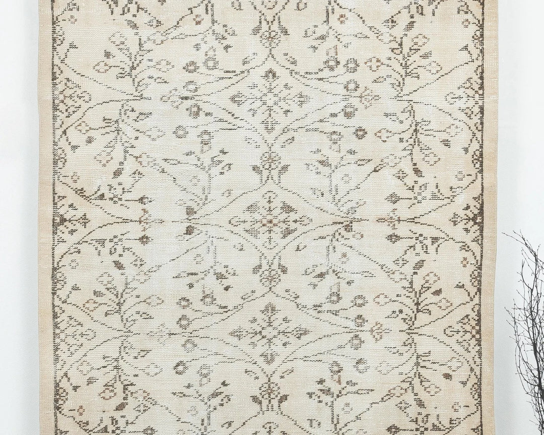 Multicolor Turkish Oushak Rug 4' 4" x 6' 11" Hand-Knotted | No. VR33386