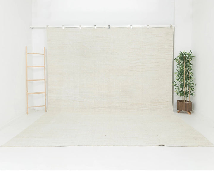 White Turkish Kilim Rug 9' 10" x 12' 10" Flat-Weave | No. VR33556