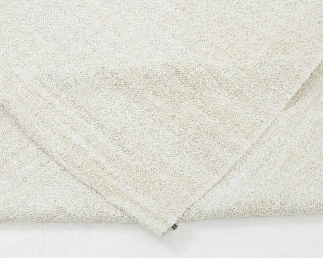 White Turkish Kilim Rug 9' 10" x 12' 10" Flat-Weave | No. VR33556