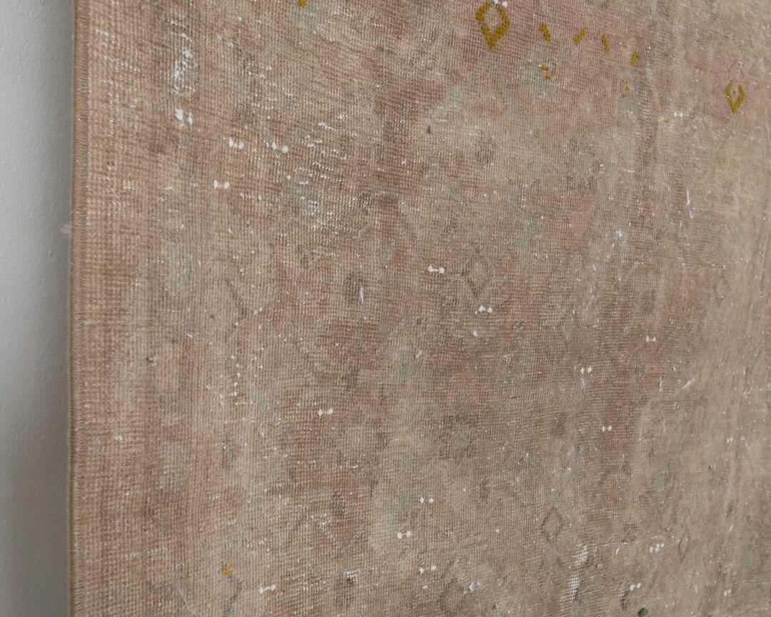 Beige Turkish Oushak Rug 3'6" x 11'8" Hand-Knotted | No. VR33675