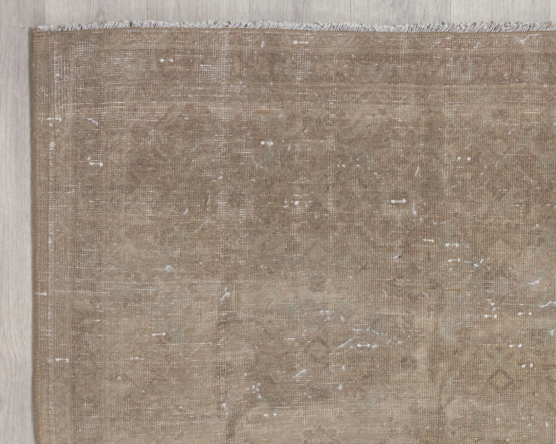 Beige Turkish Oushak Rug 3'6" x 11'8" Hand-Knotted | No. VR33675