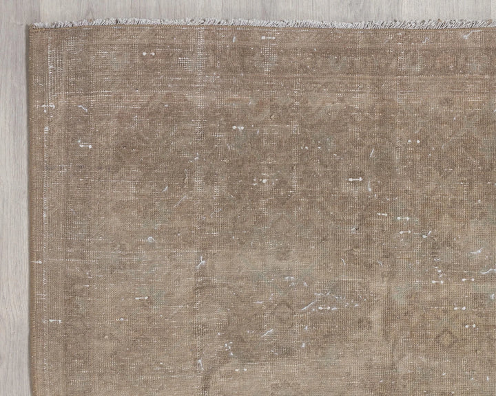 Beige Turkish Oushak Rug 3'6" x 11'8" Hand-Knotted | No. VR33675