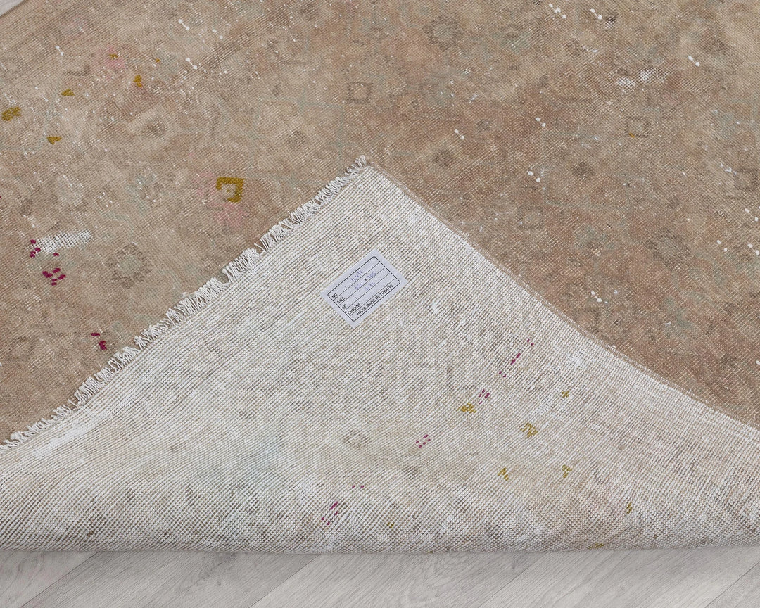 Beige Turkish Oushak Rug 3'6" x 11'8" Hand-Knotted | No. VR33675