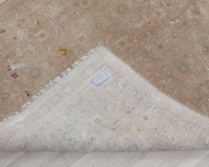 Beige Turkish Oushak Rug 3'6" x 11'8" Hand-Knotted | No. VR33675