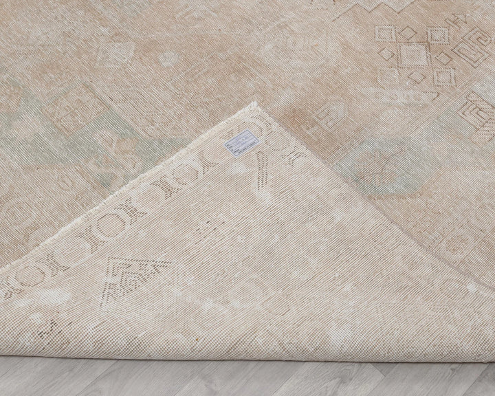 Beige Turkish Oushak Rug 9' 4" x 12' 10" Hand-Knotted | No. VR33762