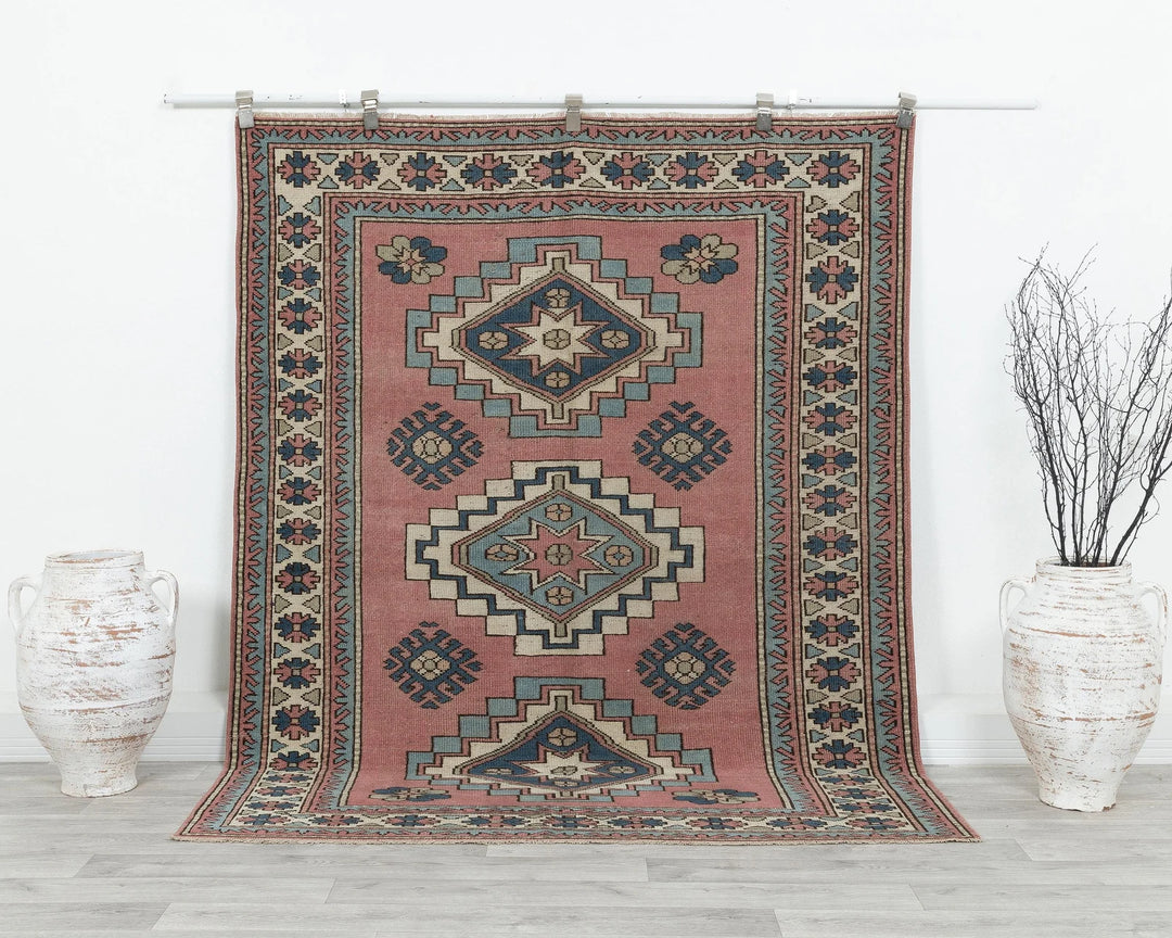 Multicolor Turkish Oushak Rug 7' 10" x 5' Hand-Knotted | No. VR33793