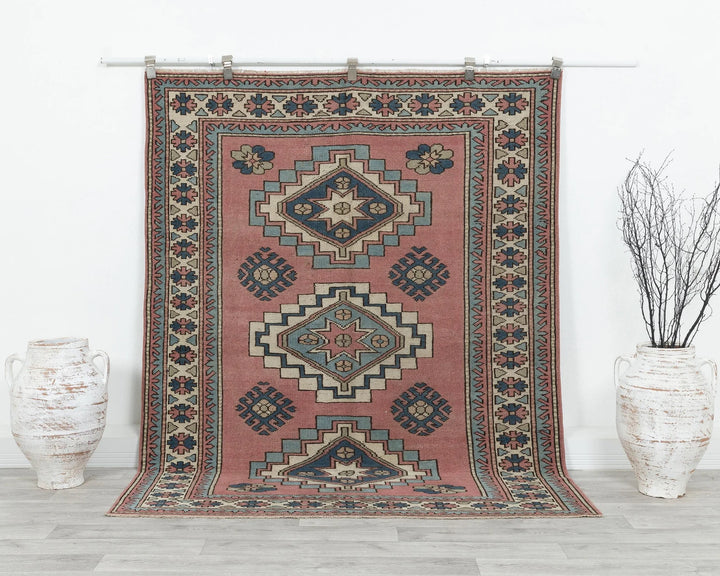 Multicolor Turkish Oushak Rug 7' 10" x 5' Hand-Knotted | No. VR33793