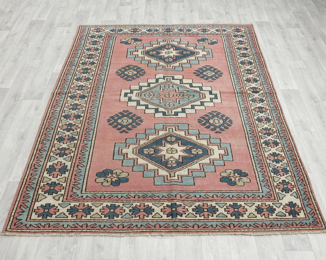 Multicolor Turkish Oushak Rug 7' 10" x 5' Hand-Knotted | No. VR33793