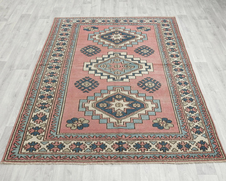 Multicolor Turkish Oushak Rug 7' 10" x 5' Hand-Knotted | No. VR33793