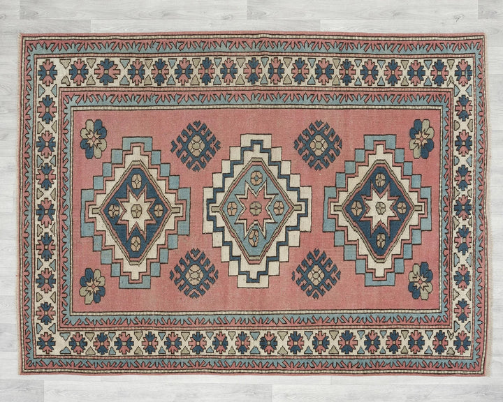 Multicolor Turkish Oushak Rug 7' 10" x 5' Hand-Knotted | No. VR33793