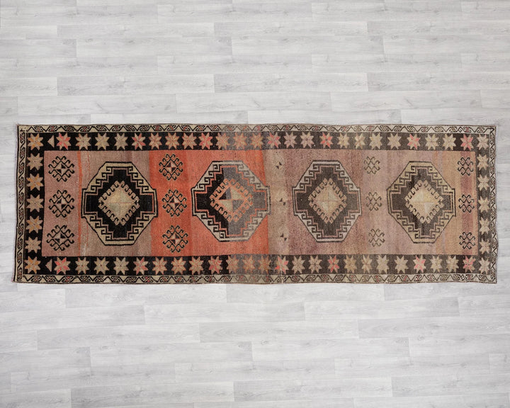 Multicolor Turkish Oushak Rug 3' 5" x 10' 1" Hand-Knotted | No. VR33802
