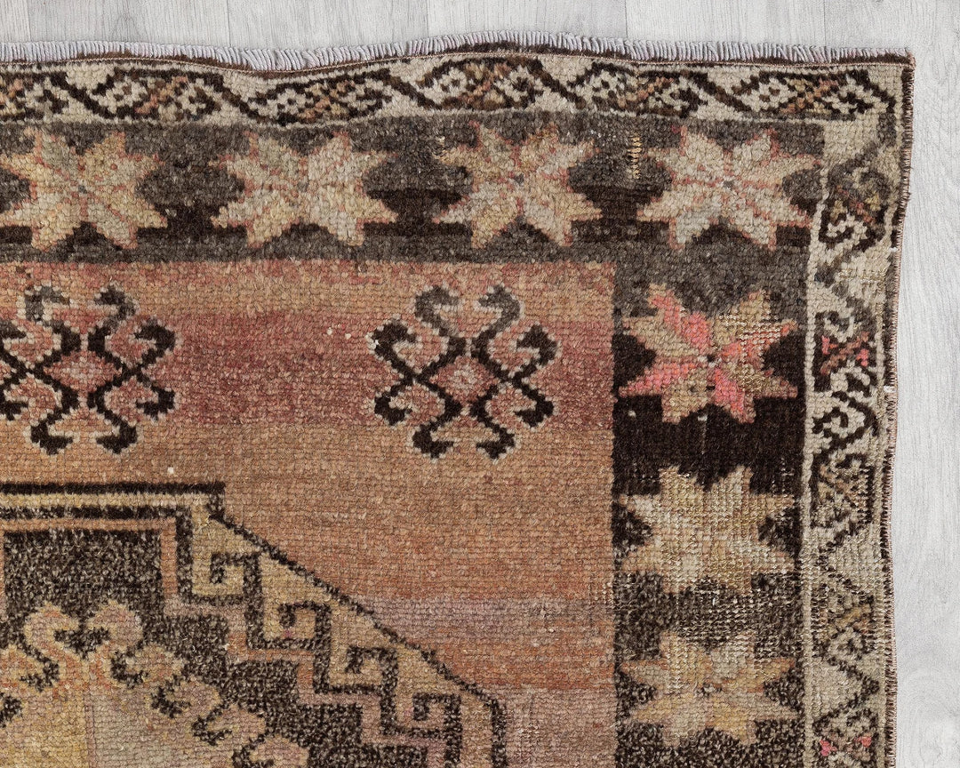 Multicolor Turkish Oushak Rug 3' 5" x 10' 1" Hand-Knotted | No. VR33802