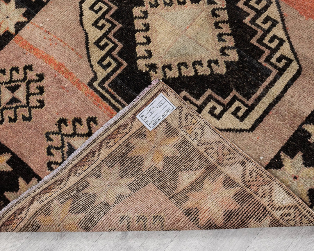 Multicolor Turkish Oushak Rug 3' 5" x 10' 1" Hand-Knotted | No. VR33802