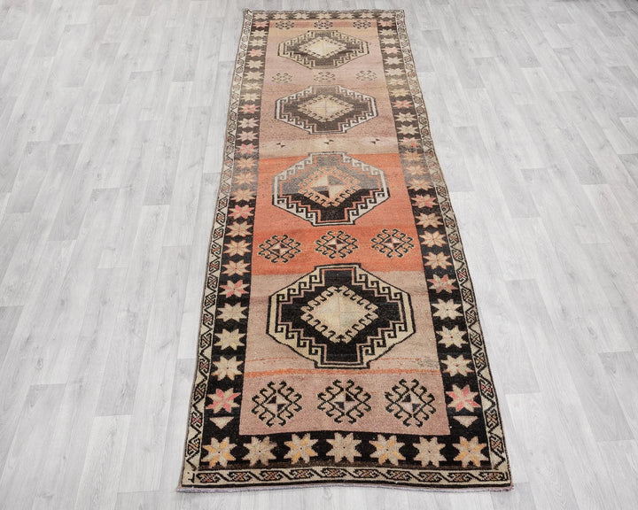 Multicolor Turkish Oushak Rug 3' 5" x 10' 1" Hand-Knotted | No. VR33802