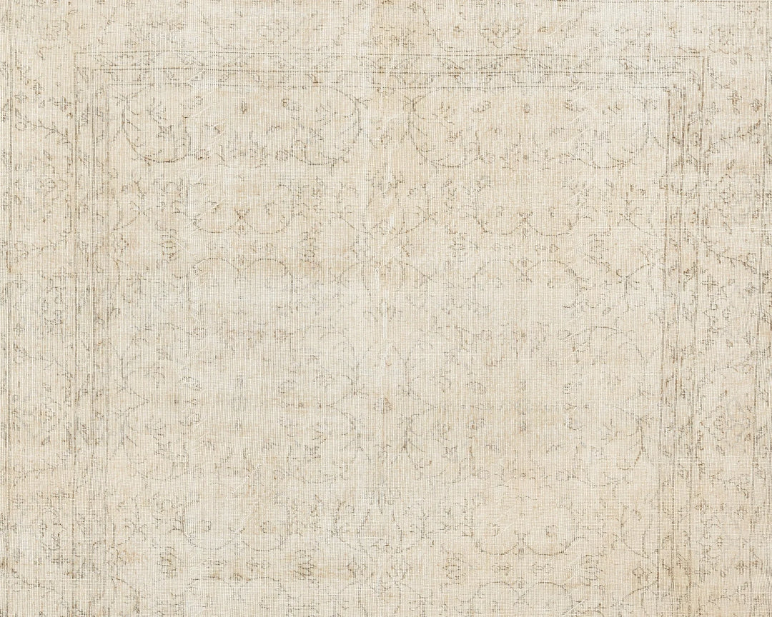 Beige Turkish Oushak Rug 6' 10" x 10' Hand-Knotted | No. VR33810