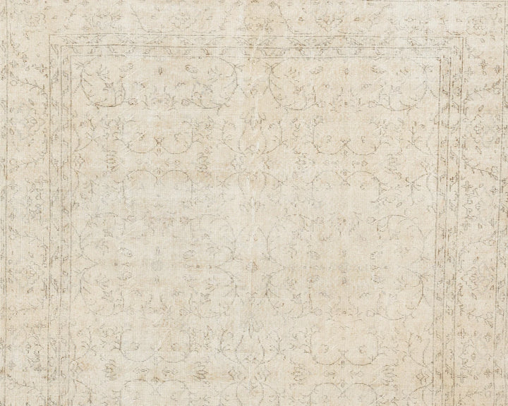Beige Turkish Oushak Rug 6' 10" x 10' Hand-Knotted | No. VR33810