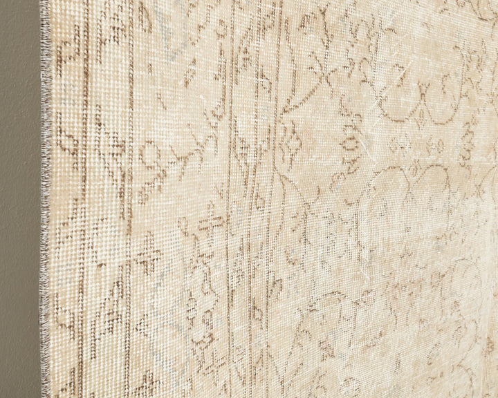 Beige Turkish Oushak Rug 6' 10" x 10' Hand-Knotted | No. VR33810