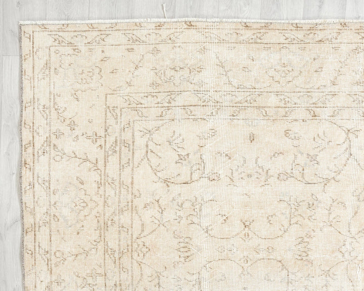 Beige Turkish Oushak Rug 6' 10" x 10' Hand-Knotted | No. VR33810