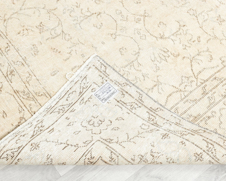 Beige Turkish Oushak Rug 6' 10" x 10' Hand-Knotted | No. VR33810