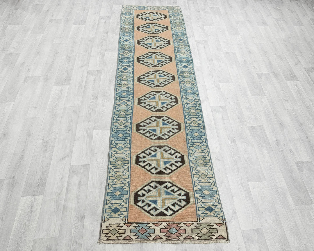 Multicolor Turkish Oushak Rug 2' 2" x 9' Hand-Knotted | No. VR33859