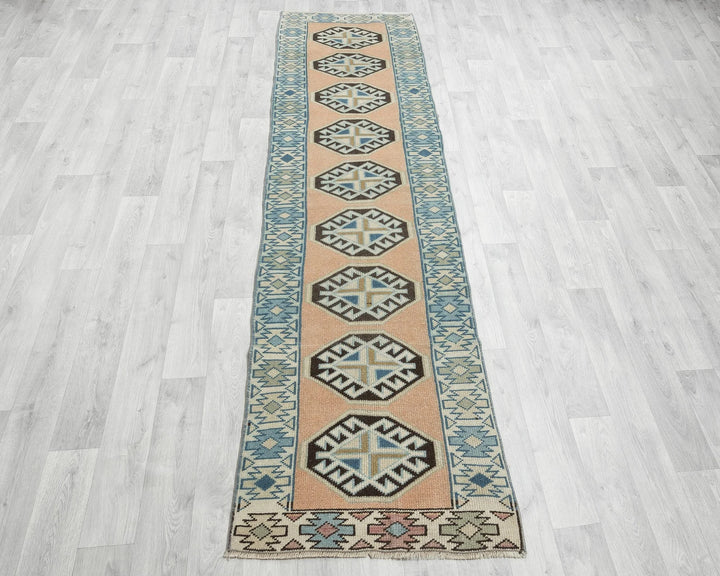 Multicolor Turkish Oushak Rug 2' 2" x 9' Hand-Knotted | No. VR33859