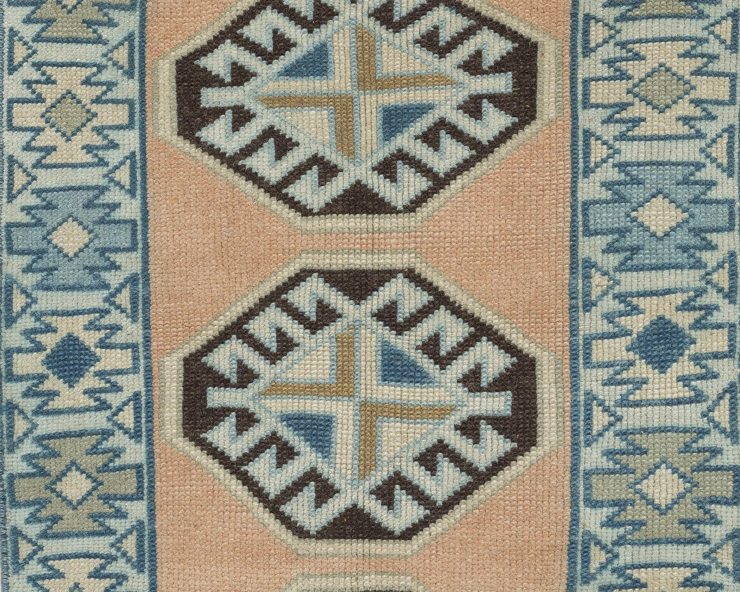 Multicolor Turkish Oushak Rug 2' 2" x 9' Hand-Knotted | No. VR33859