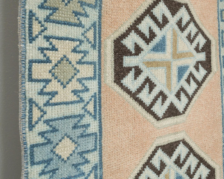 Multicolor Turkish Oushak Rug 2' 2" x 9' Hand-Knotted | No. VR33859