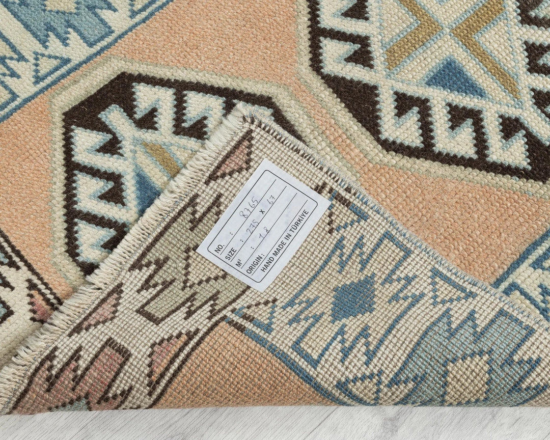 Multicolor Turkish Oushak Rug 2' 2" x 9' Hand-Knotted | No. VR33859