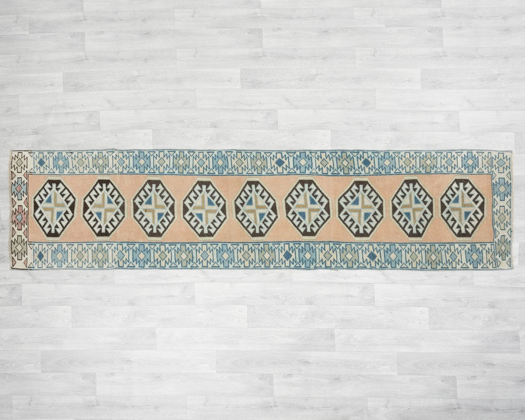 Multicolor Turkish Oushak Rug 2' 2" x 9' Hand-Knotted | No. VR33859