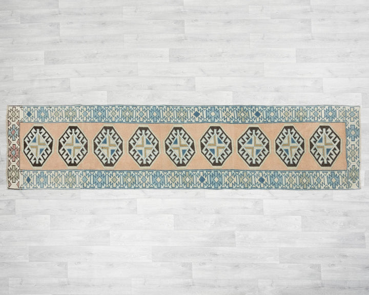 Multicolor Turkish Oushak Rug 2' 2" x 9' Hand-Knotted | No. VR33859