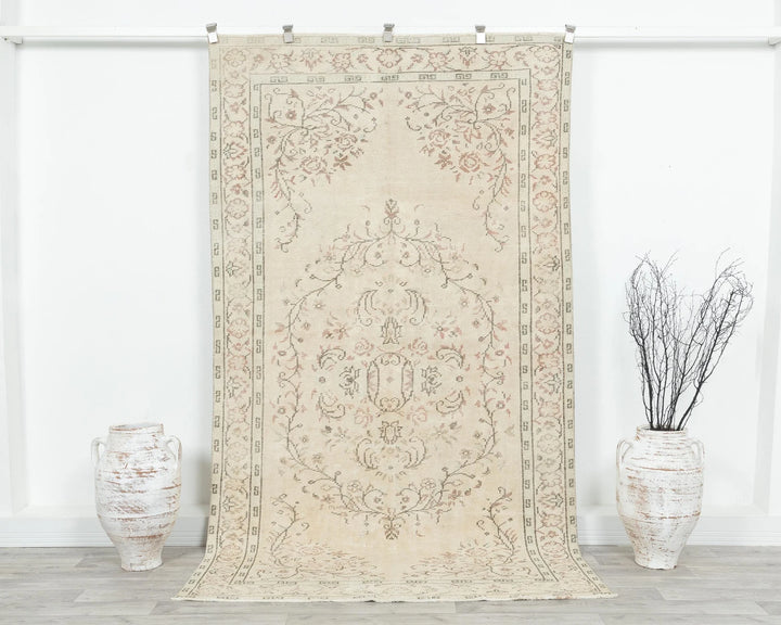 Multicolor Turkish Oushak Rug 4' 8" x 8' 6" Hand-Knotted | No. VR33892