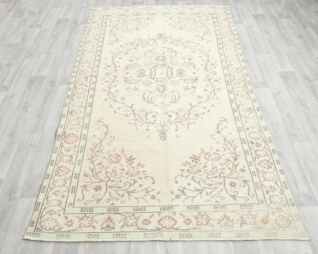 Multicolor Turkish Oushak Rug 4' 8" x 8' 6" Hand-Knotted | No. VR33892