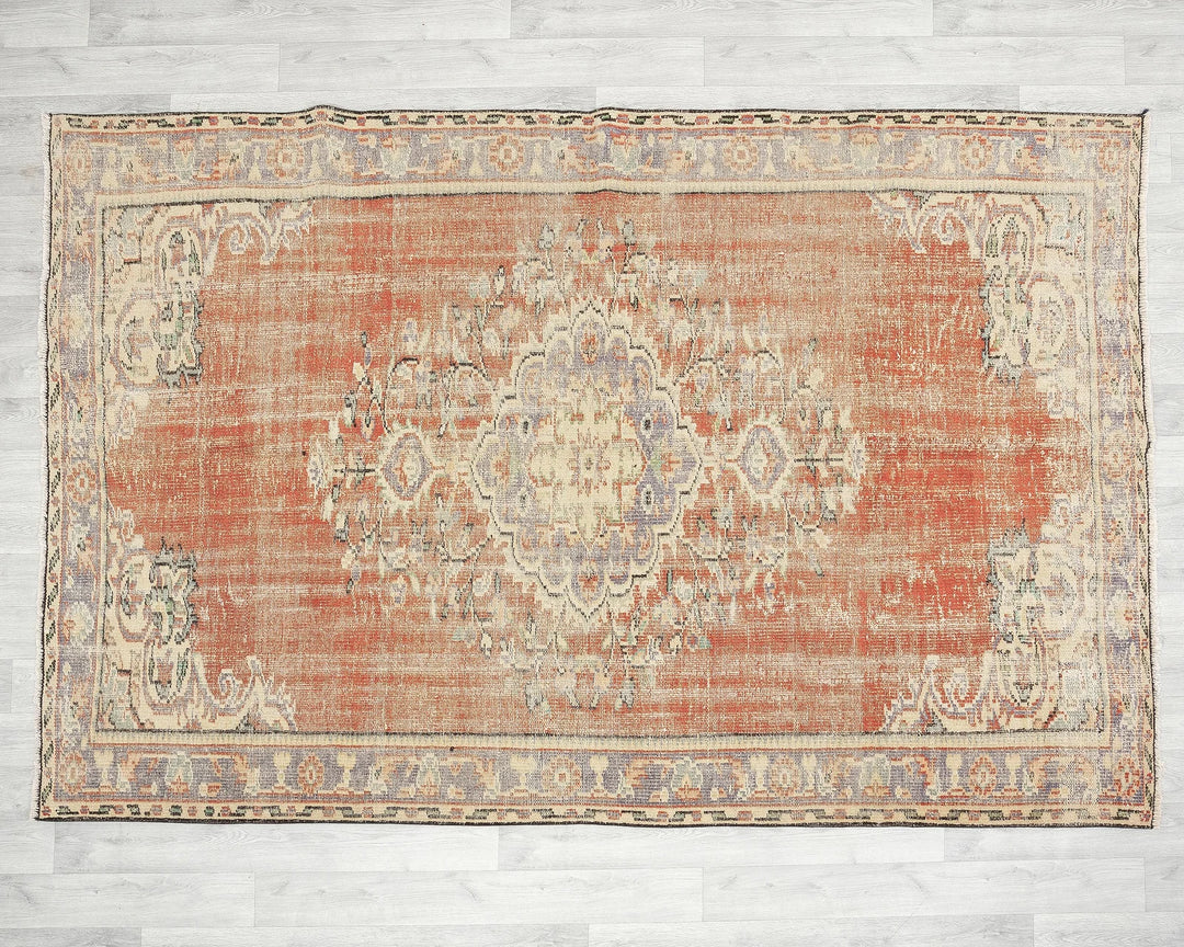 Multicolor Turkish Oushak Rug 5' 7" x 8' 5" Hand-Knotted | No. VR33972