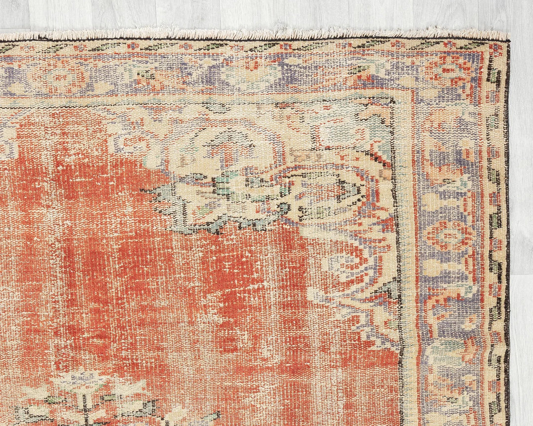 Multicolor Turkish Oushak Rug 5' 7" x 8' 5" Hand-Knotted | No. VR33972