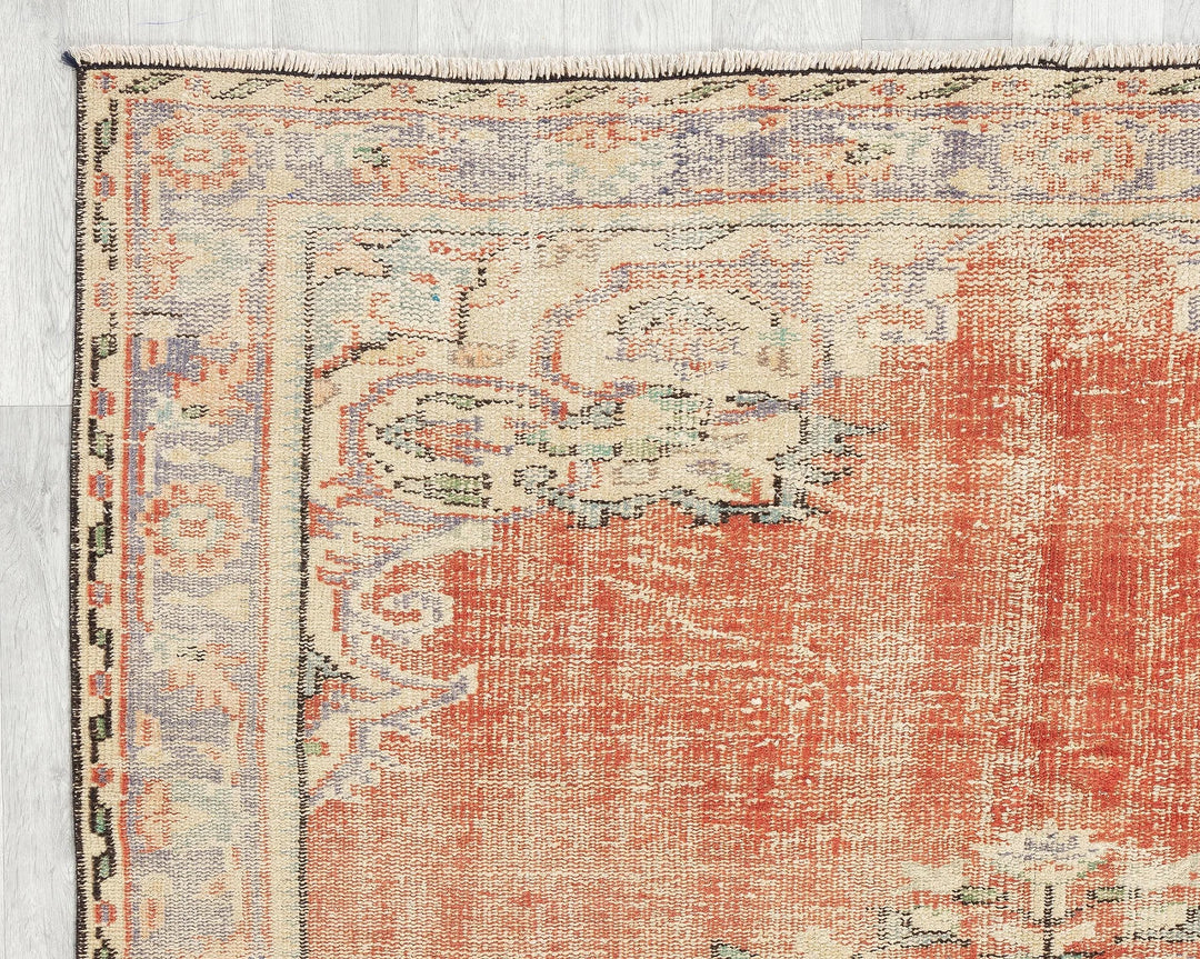 Multicolor Turkish Oushak Rug 5' 7" x 8' 5" Hand-Knotted | No. VR33972