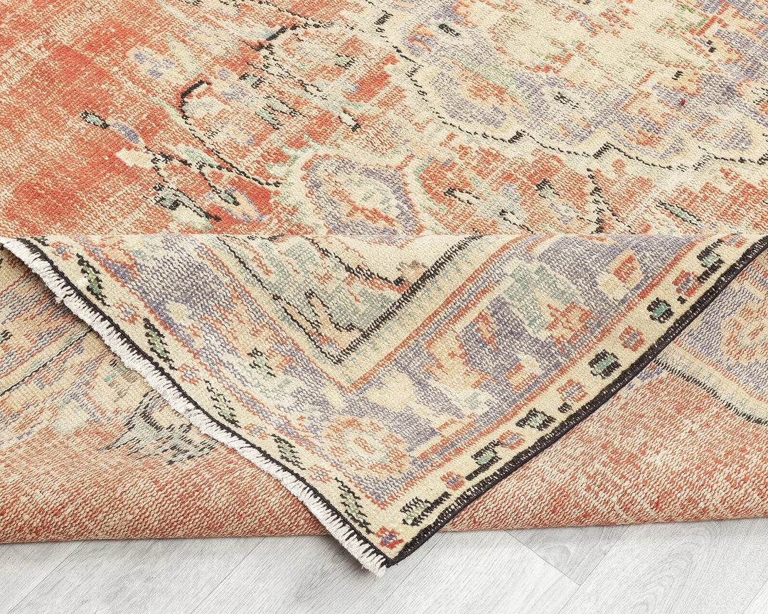 Multicolor Turkish Oushak Rug 5' 7" x 8' 5" Hand-Knotted | No. VR33972