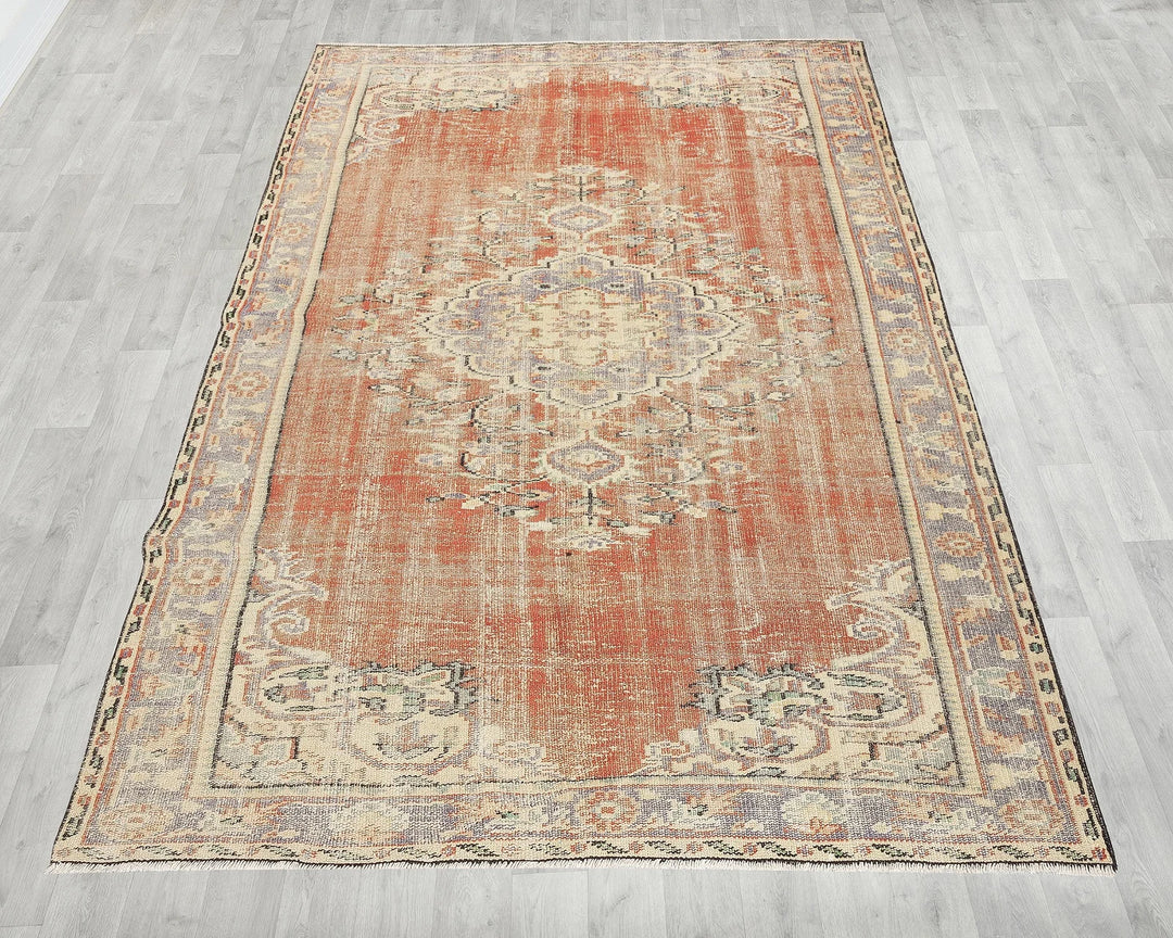 Multicolor Turkish Oushak Rug 5' 7" x 8' 5" Hand-Knotted | No. VR33972
