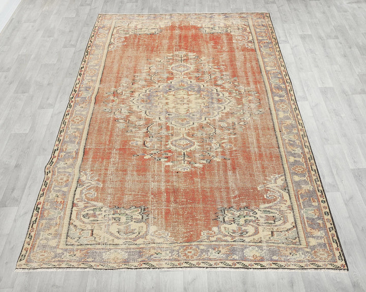 Multicolor Turkish Oushak Rug 5' 7" x 8' 5" Hand-Knotted | No. VR33972
