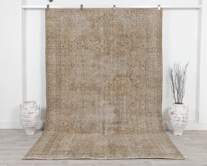 Multicolor Turkish Oushak Rug 6'8" x 9'11" Hand-Knotted | No. VR34148
