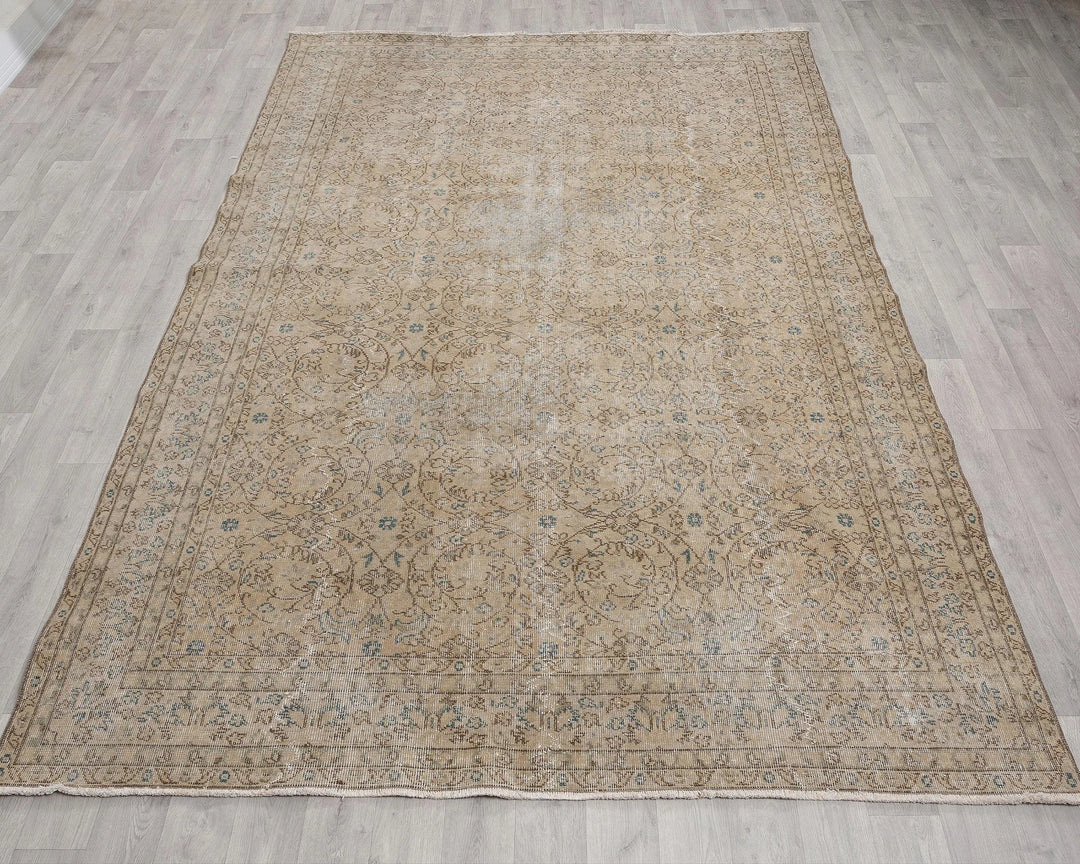 Multicolor Turkish Oushak Rug 6'8" x 9'11" Hand-Knotted | No. VR34148
