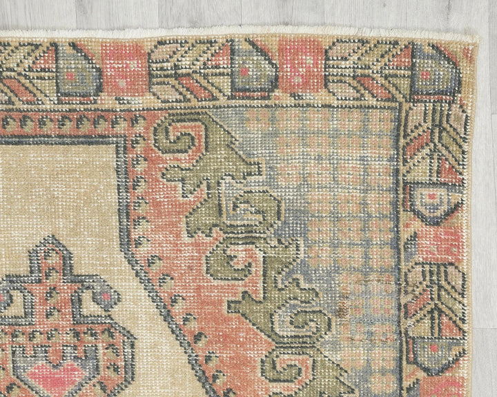 Multicolor Turkish Oushak Rug 4'1" x 7'3" Hand-Knotted | No. VR34406