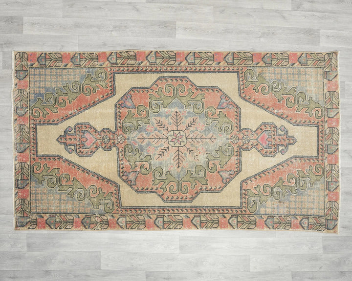 Multicolor Turkish Oushak Rug 4'1" x 7'3" Hand-Knotted | No. VR34406