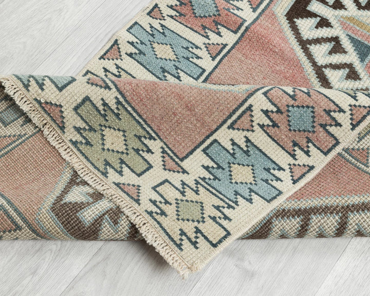 Multicolor Turkish Oushak Rug 2'2" x 8'10" Hand-Knotted | No. VR34544