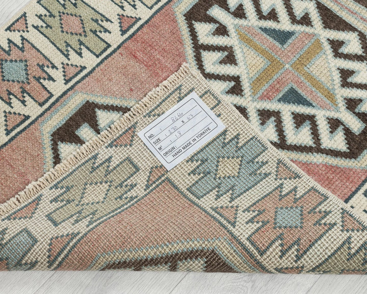 Multicolor Turkish Oushak Rug 2'2" x 8'10" Hand-Knotted | No. VR34544