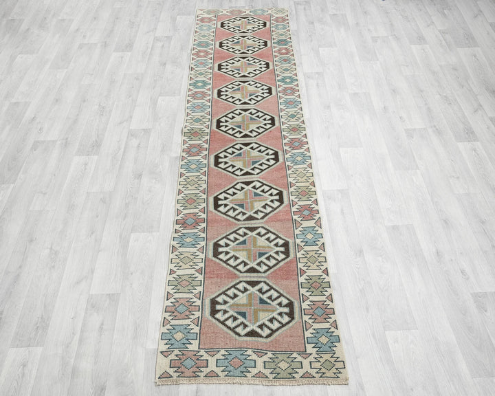 Multicolor Turkish Oushak Rug 2'2" x 8'10" Hand-Knotted | No. VR34544