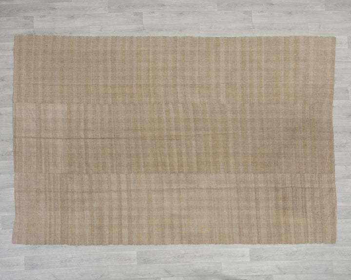 Beige Turkish Kilim Rug 6' x 9' Flat-Weave view 9